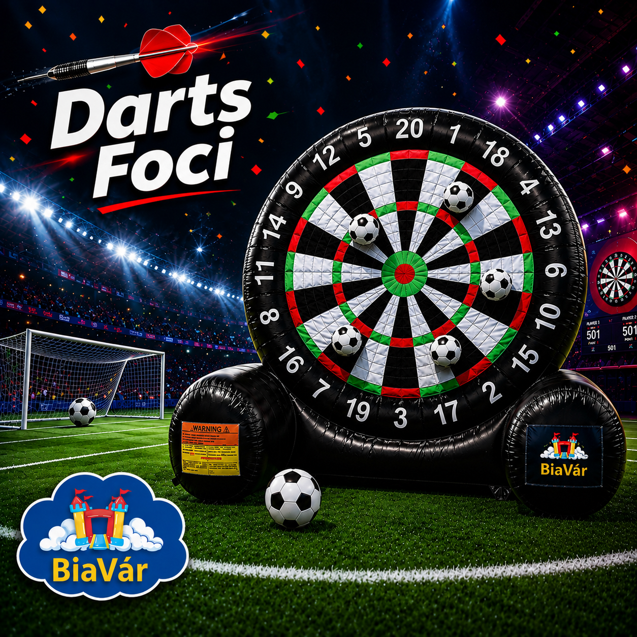 Óriás felfújható darts játék